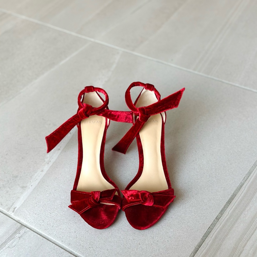 ALEXANDRE BIRMAN Clarita Midi Velvet Sandals/Heels